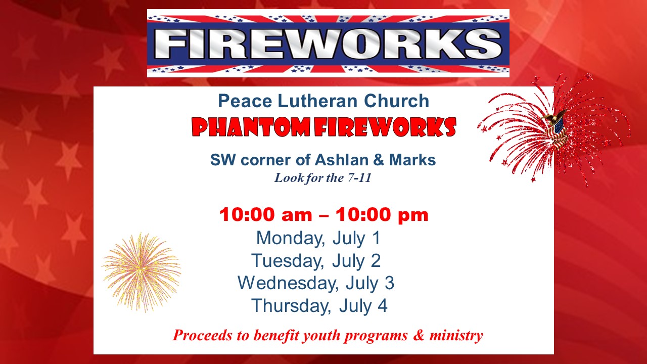 Fourth of July church fireworks fundraiser flyer